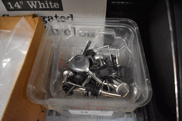 ALL ONE MONEY! Tier Lot of Poly Bins, Poly Drop In Bins, Pourers and Cake Circles - Image 3 of 6