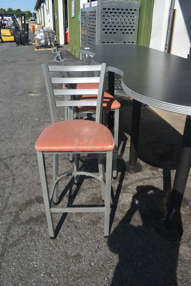 ALL ONE MONEY! Custom Bar Height Table on 3 Bases w/ 3 Bar Height Chairs - Image 4 of 5