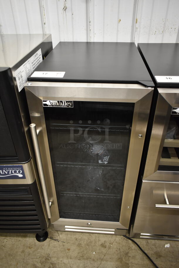 BRAND NEW SCRATCH AND DENT! AvaValley 342BRC78SZ Stainless Steel 78-Can Single Temperature Slim Full Glass Door Beverage Cooler Merchandiser. 115-120 Volts, 1 Phase. Tested and Does Not Power On - Image 2 of 5