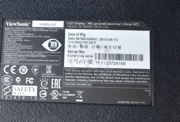 ViewSonic Model VS15032 19" Monitor - Image 4 of 4