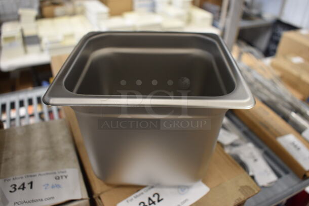 6 BRAND NEW IN BOX! Stainless Steel 1/6 Size Drop In Bins. 1/6x6. 6 Times Your Bid! - Image 1 of 3