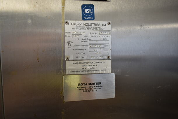 Hickory Industries N/5.8 G Stainless Steel Commercial Natural Gas Powered 7 Spit Rotisserie Oven w/ 7 Extra Spits on Stand. 65,000 BTU. - Image 10 of 11