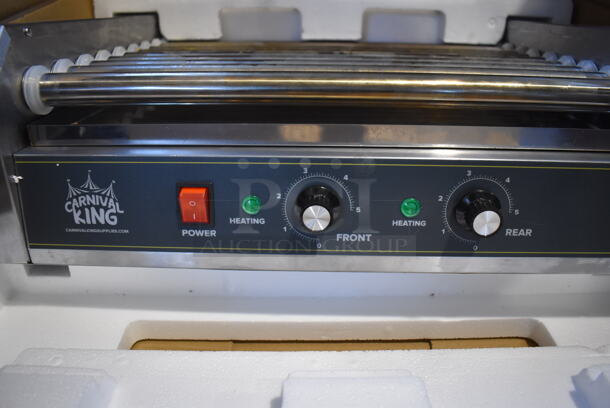 IN ORIGINAL BOX! Carnival King 382HDRG24 Stainless Steel Commercial Countertop Hot Dog Roller. 120 Volts, 1 Phase. 23x17x8. Tested and Heats Up But Rollers Do Not Turn - Image 4 of 7