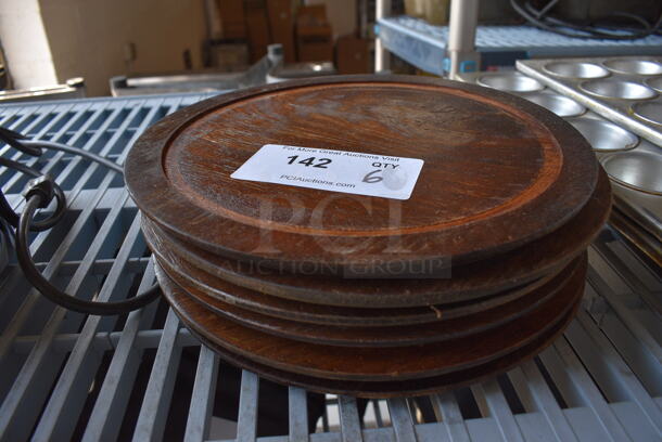 6 Wooden Plate Chargers. 11.5x11.5x1. 6 VSK-1
