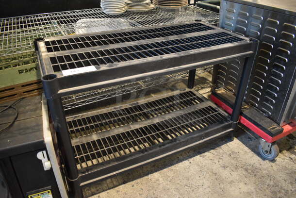 Black Poly 2 Tier Shelving Unit. 35.5x18x23 - Image 2 of 3