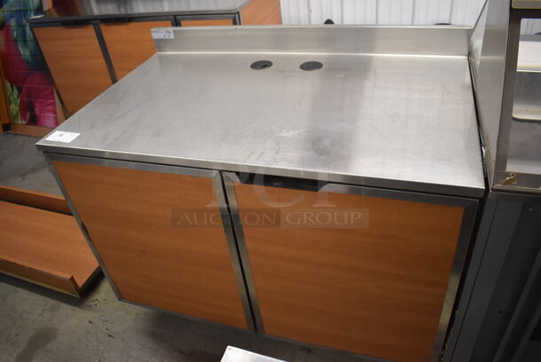 Duke SUB-P-48M Stainless Steel Commercial 2 Wood Pattern Door Counter w/ Back Splash. 48x30x40  - Image 3 of 7