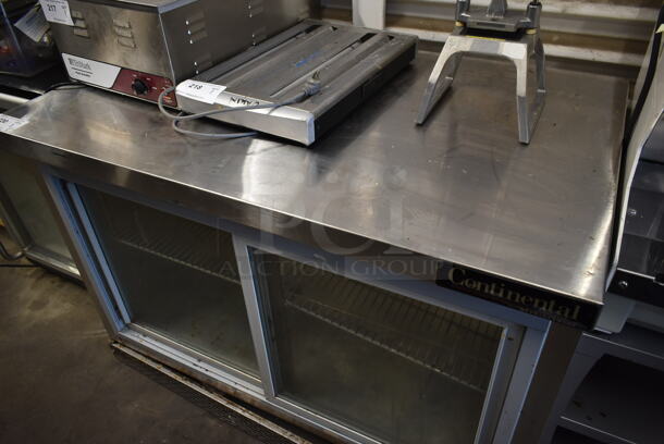 Continental SW40-SGD Stainless Steel Commercial 2 Door Back Bar Cooler Merchandiser on Commercial Casters. 115 Volts, 1 Phase. Tested and Working! - Image 2 of 7