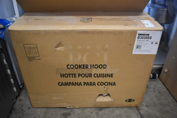 BRAND NEW SCRATCH AND DENT! Broan B3030SS Stainless Steel 30" Range Hood. Stock Picture Used For Gallery Picture.  - Image 2 of 8