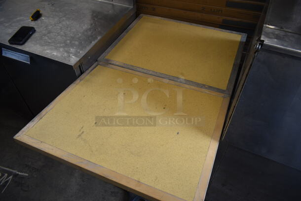 2 Dining Height Tables on Black Metal Table Bases. 2 Times Your Bid! - Image 3 of 4