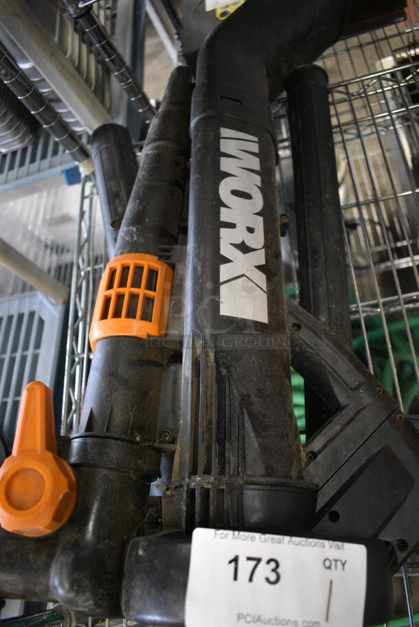 Worx Orange and Black Leaf Blower. 36x7x10. Tested and Working! - Image 2 of 3