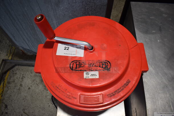Chef Master Red Poly Salad Spinner Lettuce Spinner. 19x17x22 - Image 3 of 6