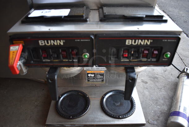 2012 Bunn Model CWTF 4/2 TWIN Stainless Steel Commercial Countertop Dual 6 Burner Coffee Machine w/ Hot Water Dispenser and 2 Metal Brew Baskets. 120/240 Volts, 1 Phase. 16x20x19 - Image 7 of 8