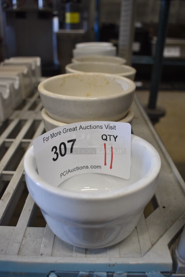 11 Various White Ceramic Bowls. 4x4x2.75. 11 Times Your Bid!