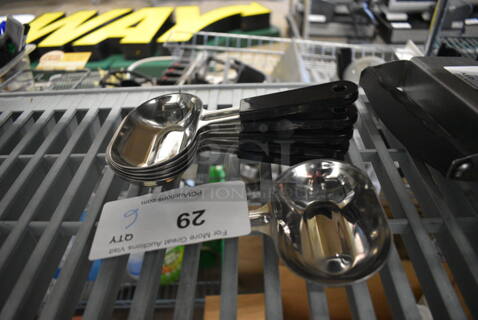 6 Stainless Steel Scoops. 7". 6 Times Your Bid!