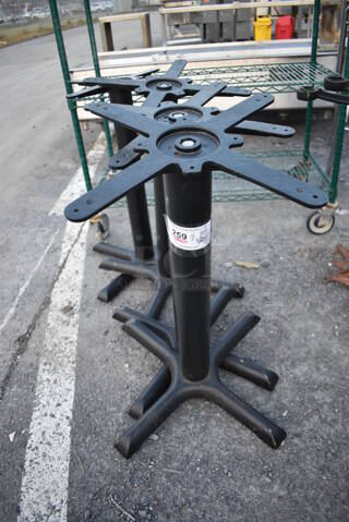 4 Black Metal Table Bases. 22x22x28. 4 Times Your Bid!