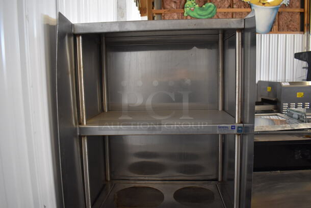 General Stainless Steel Commercial Natural Gas Powered Steam Table w/ Over Shelf and Under Shelf. 26.5x35x69 - Image 4 of 7