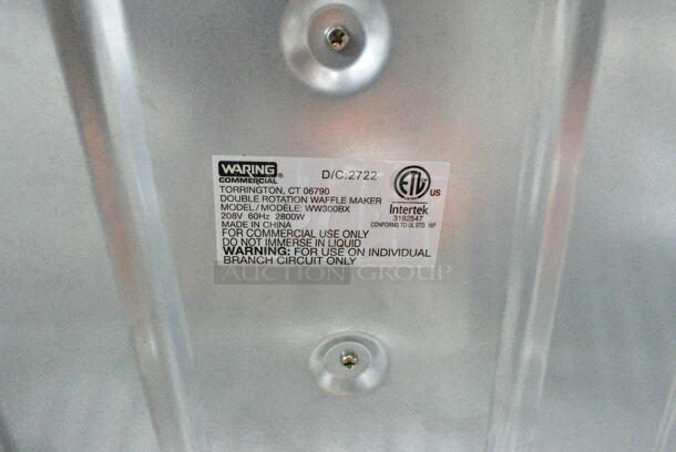 BRAND NEW SCRATCH AND DENT! Waring WW300BX Non-Stick Quad Belgian Waffle Iron / Maker. 208 Volts, 1 Phase. Tested and Working! - Image 9 of 9