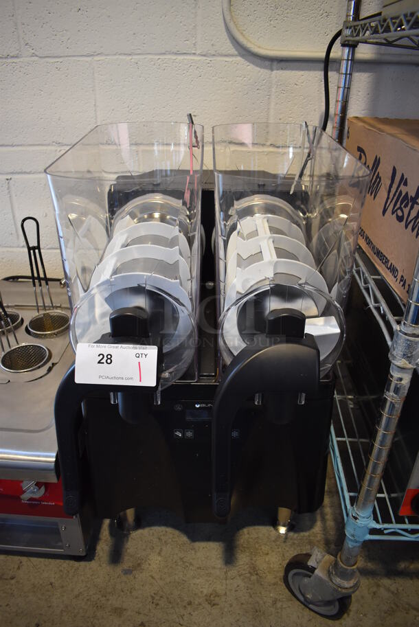 BRAND NEW SCRATCH AND DENT! 2022 Bunn ULTRA NX Stainless Steel Commercial Countertop 2 Hopper Slushie Machine. Missing Lids and Drip Tray. 120 Volts, 1 Phase. 16x24x30. Tested and Working! - Image 1 of 6