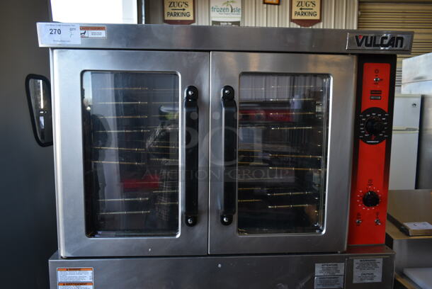 2 LIKE NEW! Vulcan VC4ED Stainless Steel Commercial Electric Powered Full Size Convection Ovens w/ View Through Doors, Metal Oven Racks and Thermostatic Controls. 208 Volts, 3/1 Phase. 2 Times Your Bid! - Image 4 of 11