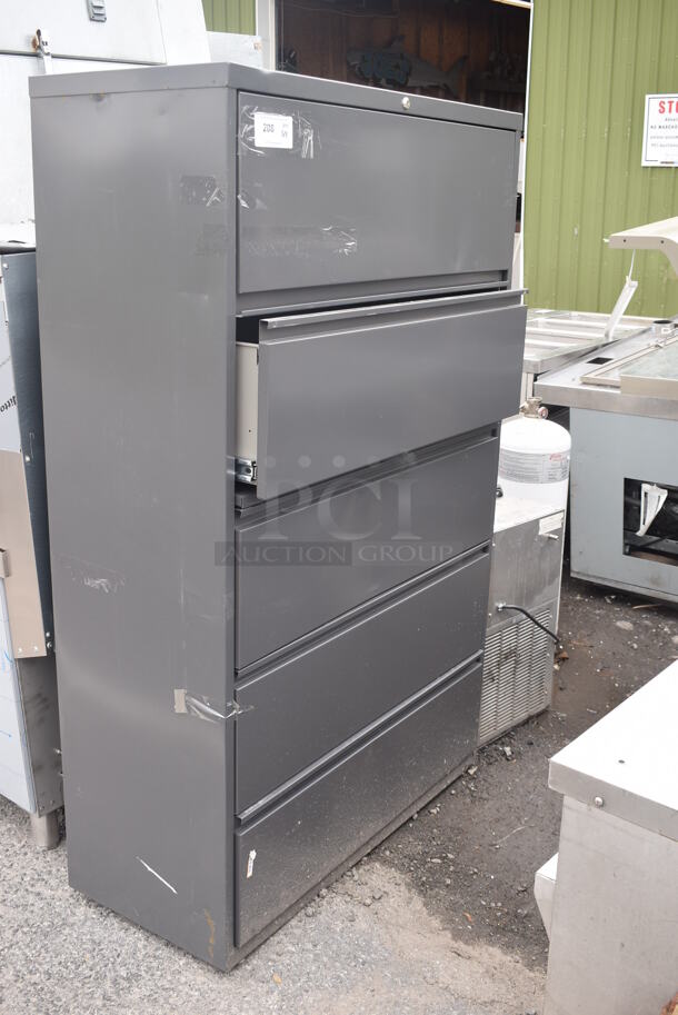 Gray Metal 5 Drawer Filing Cabinet. - Image 2 of 11