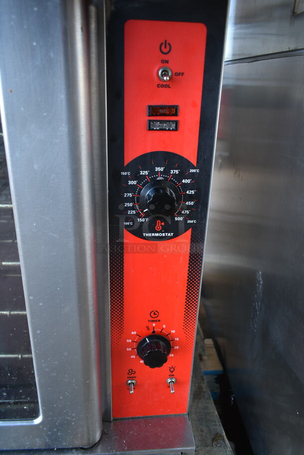 2 LIKE NEW! Vulcan VC4ED Stainless Steel Commercial Electric Powered Full Size Convection Ovens w/ View Through Doors, Metal Oven Racks and Thermostatic Controls. 208 Volts, 3/1 Phase. 2 Times Your Bid! - Image 6 of 11