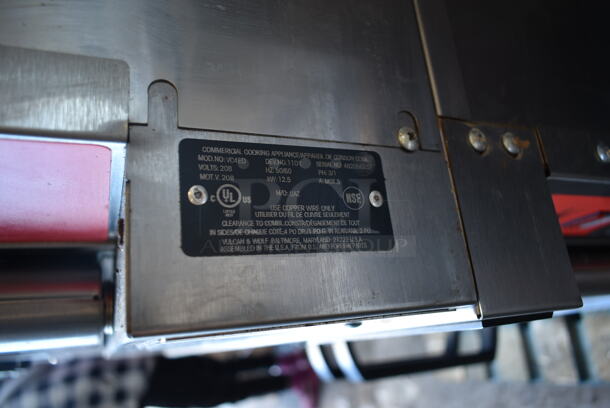 2 LIKE NEW! Vulcan VC4ED Stainless Steel Commercial Electric Powered Full Size Convection Ovens w/ View Through Doors, Metal Oven Racks and Thermostatic Controls. 208 Volts, 3/1 Phase. 2 Times Your Bid! - Image 9 of 11