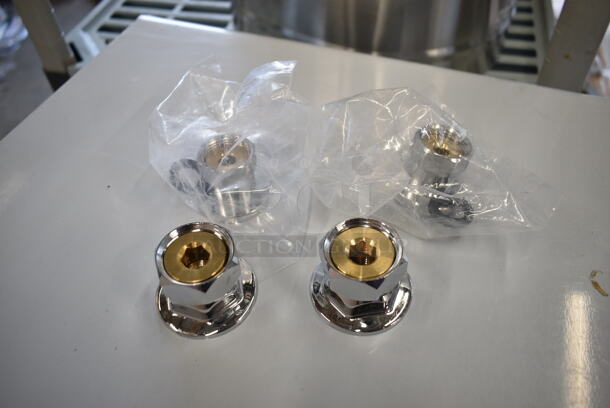 BRAND NEW SCRATCH AND DENT! Regency 600FW84G Wall Mount Faucet with 3 1/2" Swivel Gooseneck Spout and 8" Centers - Image 5 of 6