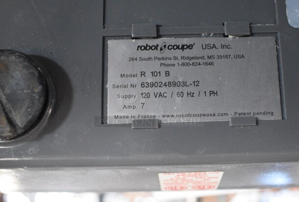 Robot Coupe Model R101B Metal Commercial Countertop Food Processor w/ Bowl, Lid and S Blade. 120 Volts, 1 Phase. 7.5x11x14. Tested and Working! - Image 6 of 6