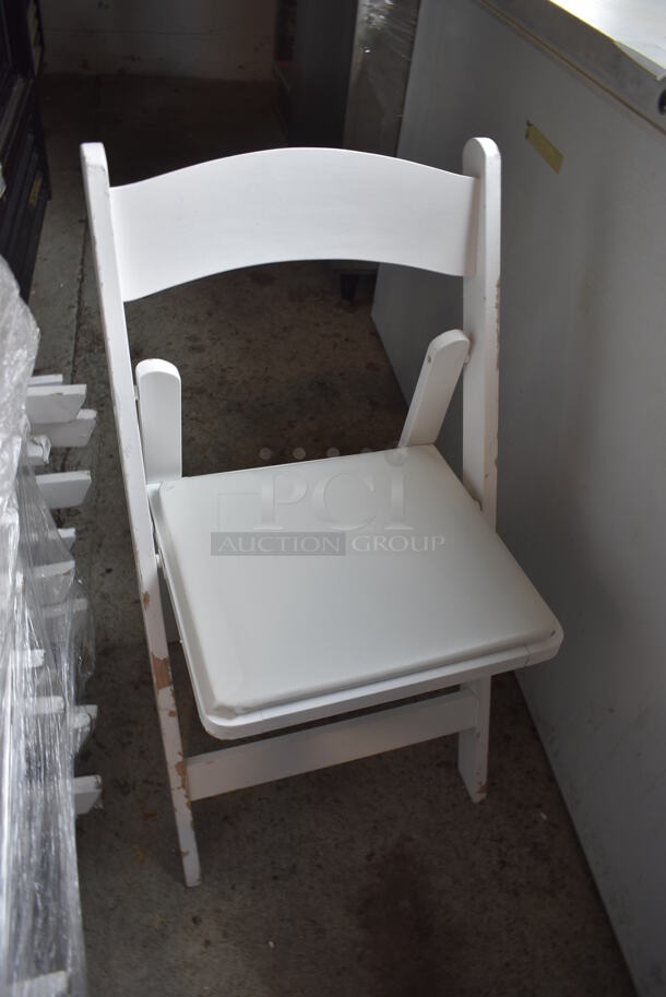 36 White Wooden Folding Dining Height Chairs. 36 Times Your Bid! - Image 4 of 6