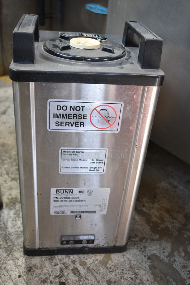Bunn DUAL SH Stainless Steel Commercial Countertop Double Coffee Machine w/ Hot Water Dispenser, 2 Satellite Servers and 2 Metal Brew Baskets. 120/240 Volts, 1 Phase. - Image 7 of 8