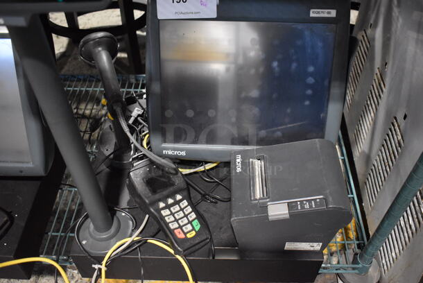 Micros 15" POS Monitor, Epson M129H Receipt Printer, Barcode Scanner, Credit Card Reader and Metal Cash Drawer. - Image 4 of 11