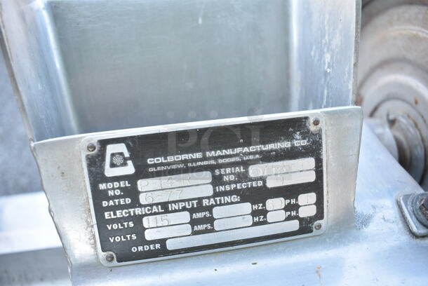 Colburne P-14-R Metal Commercial Countertop Dough Sheeter w/ Equipment Stand on Commercial Casters. Cannot Test - Missing Power Cord - Image 6 of 8