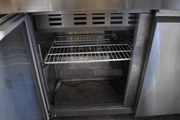 Avantco 178SCLM3 Stainless Steel Commercial Sandwich Salad Prep Table Bain Marie Mega Top on Commercial Casters. 115 Volts, 1 Phase. 70.5x37x47. Tested and Powers On But Temps at 46 Degrees - Image 6 of 9