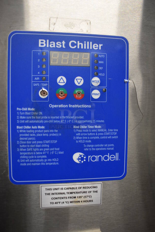 2015 Randell Model BC-18 Stainless Steel Commercial Floor Style Blast Chiller. 115/230 Volts, 1 Phase. 40x38x65 - Image 4 of 6