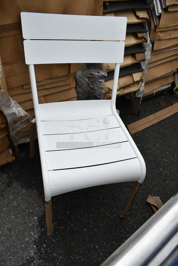 23 BRAND NEW! BFM Seating PH812CWH White Beachcomber Outdoor Dining Height Chair. 23 Times Your Bid! - Image 3 of 4
