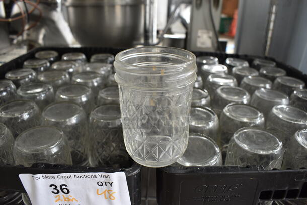 48 Glass Jars. 2.5x2.5x4. 48 Times Your Bid!