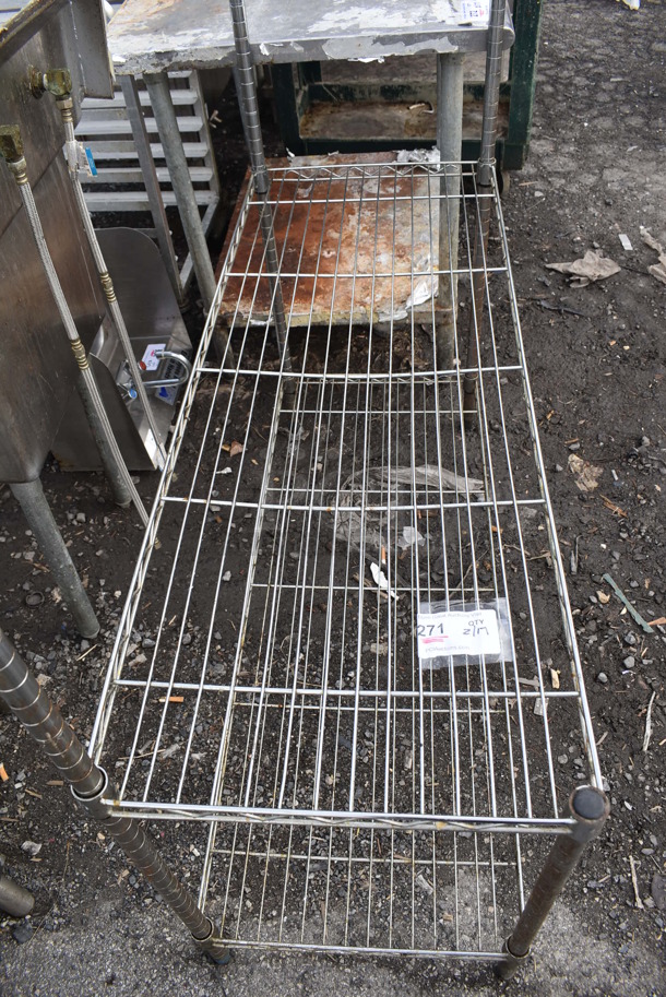 Chrome Finish 2 Tier Wire Shelving Unit. BUYER MUST DISMANTLE. PCI CANNOT DISMANTLE FOR SHIPPING. PLEASE CONSIDER FREIGHT CHARGES. 36x18x38.5 - Image 5 of 5