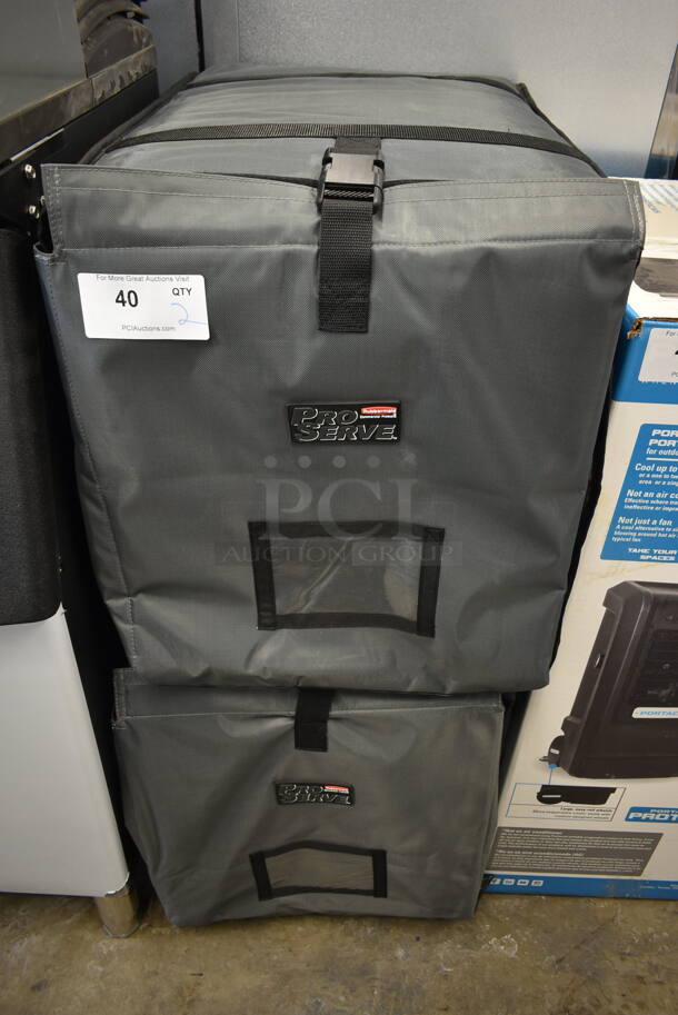 2 BRAND NEW! Rubbermaid ProServe Gray Poly Insulated Food Carrier w/ Black Insert. 2 Times Your Bid!