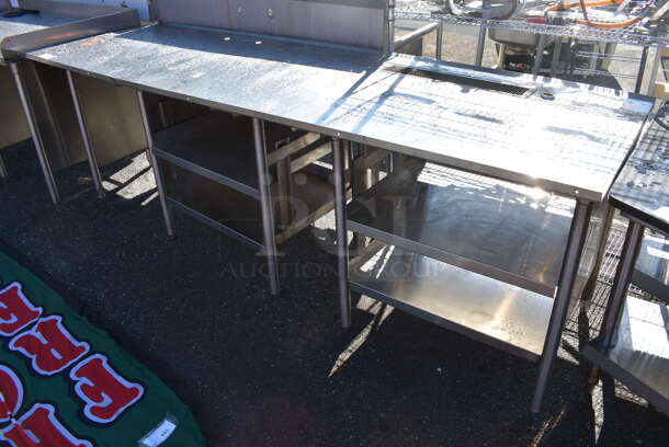 Stainless Steel Soda Station Table w/ Under Shelves. 102x33x35.5