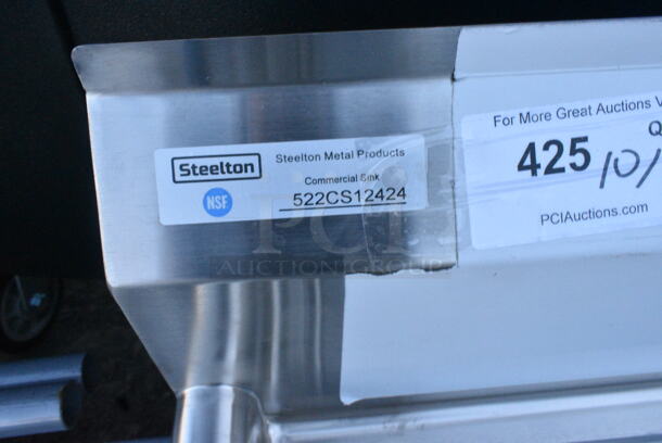 BRAND NEW SCRATCH AND DENT! Steelton 522CS12424 29 1/2" 18-Gauge Stainless Steel One Compartment Commercial Sink without Drainboard - 24" x 24" x 12" Bowl. No Legs.  - Image 5 of 5