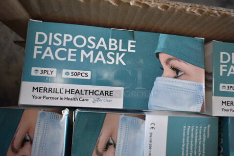 2 Cases of BRAND NEW Merril Disposable Face Masks. 2 Times Your Bid!