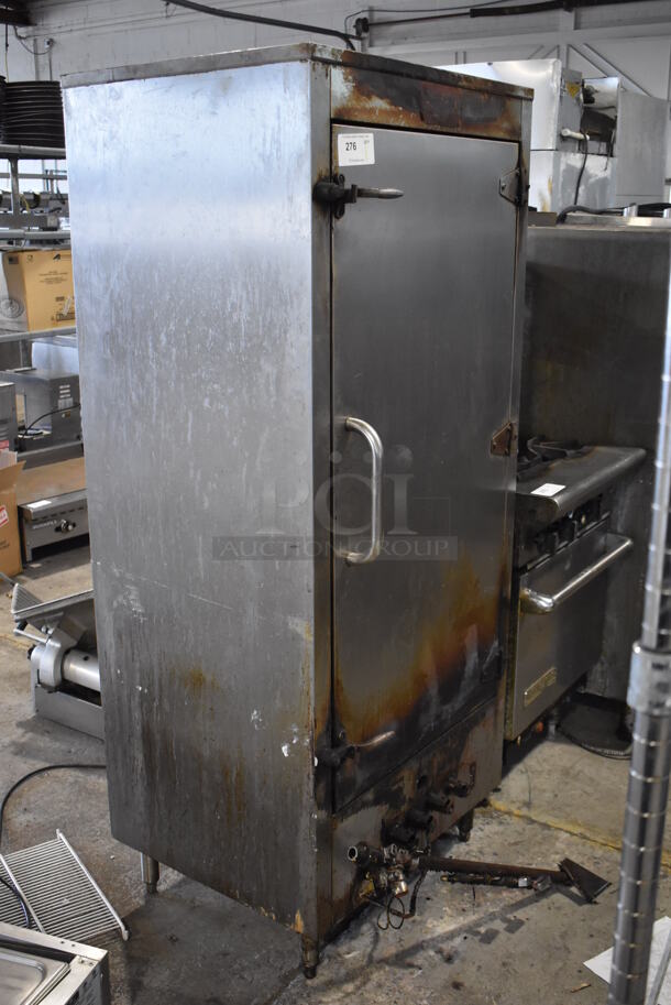Stainless Steel Commercial Natural Gas Powered Vertical Chinese Smoker.  - Image 2 of 5
