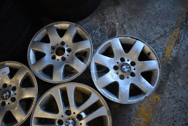 5 Various Metal Car Tire Rims. Includes BMW Rims. Four: IS47 71x16 H2 and One IS47 7Jx17H2. Includes 17.25x8x17.25. 5 Times Your Bid! - Image 5 of 10
