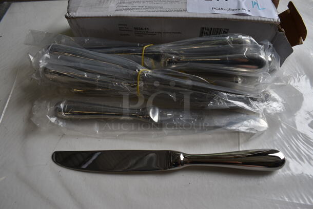 12 BRAND NEW IN BOX! Winco 0034-15 Stainless Steel Stanford Dinner Knives. 9