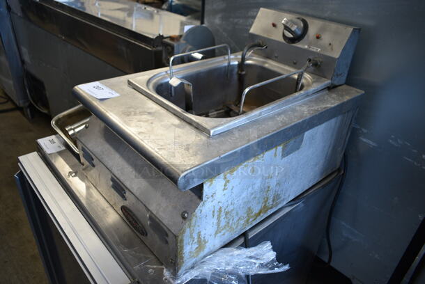 Eagle CLEF10-120 Red Hots Stainless Steel Commercial Electric Powered Countertop Single Bay Fryer. 120 Volts, 1 Phase.  - Image 2 of 6