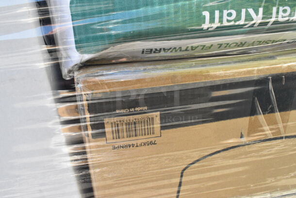 31 BRAND NEW Boxes Including 2 Box 500LFLAT32 Clear Plastic Flat Lid with Straw Slot, 130BFORKWP Choice Individually Wrapped Medium Weight Black Plastic Fork - 1000/Case, 2 Box 5A01436 Items, 795KF44RNPE Choice 44 oz. Round Kraft PE-Lined Microwavable Take-Out Container 7 5/16" x 2 5/8" - 300/Case, 5002WRAPNAPN EcoChoice WrapNap 2-Ply Natural Kraft 1/4 Fold Dinner Napkin 16" x 16", Dart 85MFPPHT1 ProPlanet 8 5/16" x 8" x 3" White Mineral-Filled 1 Compartment Hinged Lid Takeout Container - 150/Case, 5002DNAP Choice 15" x 17" Black Customizable 2-Ply Paper Dinner Napkin - 1000/Case, 394365L Noble Products Powder-Free Disposable Clear Vinyl Gloves for Foodservice - Large - 1000/Case, 394365XL Noble Products Powder-Free Disposable Clear Vinyl Gloves for Foodservice - Extra Large - 1000/Case, 502386022CL Lavex 55-60 Gallon 22 Micron 38" x 60" High Density Janitorial Can Liner / Trash Bag - 150/Case, 130WSSPOON Choice Medium Weight White Plastic Soup Spoon, 500MF883B1C Choice -Compartment Microwaveable Black Take-Out Container, 130BPLAKFNWP EcoChoice Wrapped Heavy Weight 6 1/2" Black CPLA Knife, Fork, and Napkin - 250/Case, 500LFLAT Choice Clear Flat Lid with Straw Slot - 9, 12, 16, 20, and 24 oz. - 1000/Case, 500CTOUT96P Choice 96 oz. Beverage Take-Out Container with Coffee To-Go Print - 25/Case, 130WFORK Choice Individually Wrapped Medium Weight White Plastic Fork. 31 Times Your Bid!  - Image 9 of 12