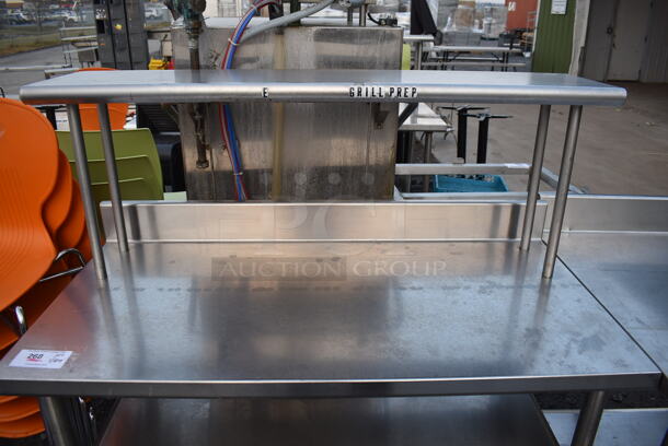 Stainless Steel Commercial Table w/ Back Splash, Over Shelf and 2 Metal Under Shelves. 48x24x53 - Image 2 of 4