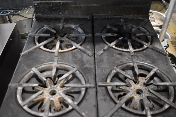 Garland Metal Commercial Natural Gas Powered 4 Burner Range w/ Oven, Over Shelf and Back Splash. - Image 2 of 3