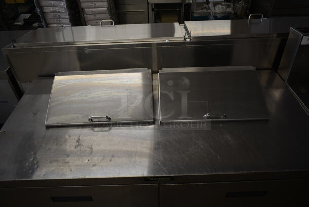 Delfield UCD4464N-12-DD5 Stainless Steel Commercial Sandwich Salad Prep Table Bain Marie Mega Top w/ 4 Drawers. 115 Volts, 1 Phase. Tested and Powers On But Does Not Get Cold - Image 2 of 8