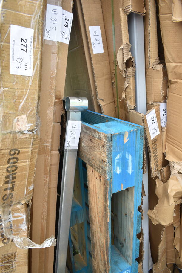 3 BRAND NEW SCRATCH AND DENT! Items; Regency 600TD3684 Single Aluminum Swinging Traffic Door with 9" x 14" Window - 36" x 84" Door Opening, Steelton 109RACKECON 20 Pan End Load Bun / Sheet Pan Rack - Unassembled, Metal Under Shelf. 3 Times Your Bid! May Be Missing Pieces.  - Image 2 of 5